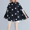 Kvinnors blusar sommarmode plus size gata urban stil chiffong tyg polka dot kortärmad skjorta lös casual lapel trend tops