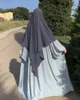 Abbigliamento etnico 1 strato Khimar Hijab per Abaya Ramadan Eid Preghiera Indumento Pianura Musulmano Lungo Foulard Hijab Donna Islam Arabia Turchia Niqab