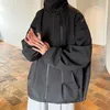Vestes pour hommes Poignets réglables Trench-Coat Coupe-vent à capuche avec fermeture à glissière Sports de plein air élégants pour l'automne