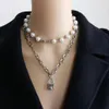 Diseñador de alta calidad cadena de plata collar de perlas multicapa estilo largo accesorios de moda versátiles para hombres y mujeres245s