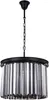 Chandeliers Gatsby Luminaires Crystal Prysm Smoke Prism 6 Light 20" Grey Iron Chandelier Hanging Ceiling (Led Bulbs Included)