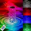 Decoratieve Rose Rystal bureaulamp met aanraakbediening 16 kleur verstelbare LED-nachtverlichting gebruikt voor woonkamerfeesten diner kerstcadeaus 231202