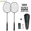 Racchette da badminton Alpsport N8 2 pezzi / lotto confezionati con racchetta Racchetta da badminton originale 5U 72g Racchetta professionale al 100% in fibra di carbonio 231201