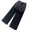 Hot Drill Jeans Womens Fashion Designer Denim Broek Hoog getailleerde Baggy Jeans Rechte pijpen broek
