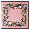 Sjaals 90 90cm Lente Zomer Vintage Europa Handgeschilderde Rose Kleine Sjaal Foulard Hijaabs Voor Dames