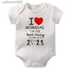 Комплекты одежды 2023 Best Thing для маленьких мальчиков и девочек, комбинезон из хлопка, детский комбинезон «Я люблю маму, папу», комбинезон для младенцев, одежда для новорожденных, одеждаL231202