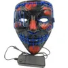 Leuchtende Maske Halloween LED schwarz V-förmige Narbe erschreckende Geistergesichts-Verkleidungsstütze