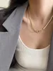 Collane con ciondolo di design Collana di perle di marca all'ingrosso Doppia catena di lettere placcata Crysatl Rhineston