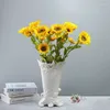 Decorative Flowers Sunflower Simulation Bouquet Ornament Dry Flower Fake Picnic Plastic Decoration Holding Pography Props