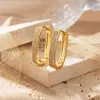 Hoop Earrings BOAKO Exaggerated Copper Ear Buckle 18k Gold Plated For Women Men Pave Crystal Earring Punk Party Bijoux