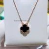 designer van clover necklace s925 sterling silver fourleaf clover fan chain rose gold shell necklace fashion luxury pendant chain