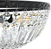 Ljuskronor Round Crystal Tak Ljus Fixtur Modern Semi Flush Mount Black Contemporary Metal Energy Efficient