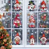 Window Stickers 9 Sheets/Pack Christmas Gnome Window Clings Reusable Decals Wall Stickers Xmas Wallpaper for Glass Windows Holiday Home Decor 231201