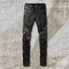 Men's Jeans 2023 Motorcycle Pant Old Wash Water Stretch Jean Coating Texture Hombre High Street Streetwear Skinny Tapered Trouser