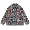 Vestes pour hommes Rétro Cartoon Cat Vestes Hommes Femmes Printemps Automne Lâche Harajuku Y2k Bomber Veste Manteaux Bouton Street Unisexe Hip Hop Outwear 231202