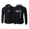 Heren Hoodies 2023/2024 Nieuwe F1 Formule 1 Racing Team Sweatshirts Bestuurder Lewis Hamilton Digitale 44 Gedrukt Hoge Kwaliteit Pluche Zip Stand Kraag Jas Heren Stree Rkf6