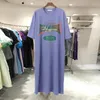 Casual Dresses Vestidos Fashion For Women 2023 Summer Split Solid Color Temperament Medium Long T-Shirt Women's Short Sleeve Dress