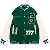 Kurtki męskie litera haftowa kurtki bombowce mężczyźni kobiety streetwear baseball kurtka Varsity kurtka wiosna luźna przyczynowa patchwork college płaszcze unisex 231201