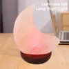 Nachtlichten USB Lichte maanvorm Kleur Verandering Verlichting Decoratieve LED Faux Crystal Salt Lamp met houten basis voor thuis