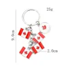 Keychains Metal Canadian Flag Coin Keychain Charms Car Key Holder Keyring Pendant Purse Bag Accessories Jewelry Souvenir Gifts
