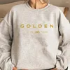 Herren Hoodies Jungkook Kpop Golden Hoodie Retro Sudaderas Winter Warmes Sweatshirt Trendy Unisex Langarm Top Übergroß