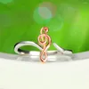 Anneaux de mariage DRlove Esthétique Rose Gold Couleur Musique Symbole Bague Fantaisie Bandes de Fiançailles Amour Anniversaire Cadeau Bijoux De Mode Pour Les Femmes