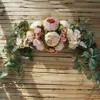 装飾的な花の花輪結婚式の装飾花牡丹背景手作りの盗品テーブルランナーセンターピースガーランドハンディングリースホームデコア231201