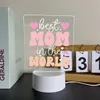 Decorative Best Mom 3D Acrylic LED Light Home Night Light Table Party Mother's Day Gift Decoration Bedside Light 231202