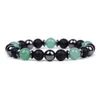 Strand 10st Chakra Stone Pärled Healing Energy Yoga Armband för män Kvinnor Pink Crystal Green Aventurine White Jewelry Gifts