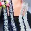 Fabric and Sewing HWARM 5yard 3cm White Pearl lace fabric arts craft sewing nail bead DIY manual accessory hair ornament bow 231201