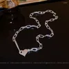 Hänge halsband kpop mode sommar silver färg krok hjärthalsband för kvinnor flickvän gåva y2k smycken produkt trend 2023