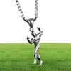 Fitness Men Bodybuilder Hercules Barbell Pendant Chain Necklace Charm Jewelry Stainless Steel Collar Necklaces KKA18502076058