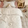 Bedding Sets Korean Bunny Cotton Muslin Baby Crib Bedding Set Kids Bedding Kit Bed Linen Duvet Cover Sheet Pillowcase Without Filler 231202