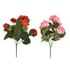 Decorative Flowers Artificial Bouquet Begonia Plastic Home Decoration Garden Wedding Fake Green Plants Party Festival Decor