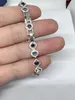 luxury bracelets designer tennis bracelet women men blue evil eyes heart silver plated inlaid crystal CZ diamond womens mens luxury designer jewelry for girl gift