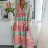 Urban Sexy Dresses Boho Y2K Long Dress 2023 New in Women Color Color Block Boho Summer Vlough V-Tweac Vricses Beach Vestido T231202