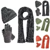 Scarves Winter Warm Knitting Hat Scarf Gloves Set 3PCS Women's Outdoor Windproof Casual Mittens Fashion Wool Sets