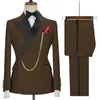 Men's Tracksuits DV0020 Black Wedding Party Costume Clothing Casual Host Suit Regular Fit Tuxedo 2 Peices Sets Jacket Pants