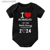 Ensembles de vêtements J'aime maman papa bébé fille garçon vêtements coton nouveau-né barboteuse je suis la meilleure chose à sortir de 2024 drôle body pour bébé L231202