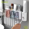 ECOCO porte-distributeur automatique de dentifrice | Ensemble d'accessoires de salle de bains, porte-brosse à dents, support mural pour brosse à dents Q231202