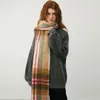 Bufandas Color Cashmere Plaid Bufanda para pareja Invierno Espesado Cálido Manta suave Navidad Borla a prueba de viento Moda Mantón Wraps 231201