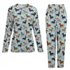 Женская одежда для сна, пижамы с принтом собаки, женские таксы, мягкий домашний костюм с изображением лап и костей, комплект из 2 предметов, ночные пижамные комплекты большого размера 231201