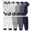 Kläderuppsättningar unisex 6/9/10pieces Cotton New Born Bodysuits+Pants Baby Girl Cloths Set Cartoon Print Short Sleeve Baby Boy Clothes bebesl231202