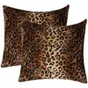 Подушка 2 шт. Чехлы для диванных подушек Плюшевые чехлы с леопардовым принтом Короткие декоративные