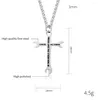 Pendant Necklaces JHSL Men Statement Necklace Cross Pendants With Meaning Fashion Christian Jewelry Chain Stainless Steel Black Gold Silver