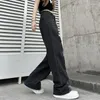 Women's Jeans American Checkered Fashion Versatile High Waist Slim Loose Straight Leg Casual Pants