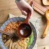 Spoons Household 2Pcs Wooden Soup Ladles Odorless Solid Wood Spoon Long Handle Serving Ladle For Home Kitchen Tools