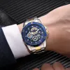 Wristwatches WIN Man Quartz Watch Fashion Luxury Waterproof Clock Men Casual Stainless Steel Sport Skeleton Wristwatch Relogio Masculino