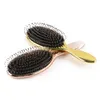 Brosses à cheveux couleur dorée poils de sanglier salon professionnel coiffure brosse extensions outils livraison directe produits soins style Dhv28