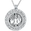 Tree of Life Round Cremation Urn Necklace - Cremation Jewelry Ashes Memorial Keepsake Pendant - Tratt Kit ingår253q